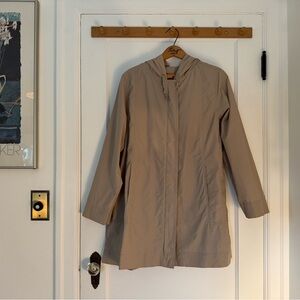Eileen Fisher Tan Hooded Trench Coat